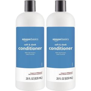 imageAmazon Basics Soft ampamp Sleek Conditioner for Dry or Damaged Hair 28 Fluid Ounce28 Fl Oz Pack of 2