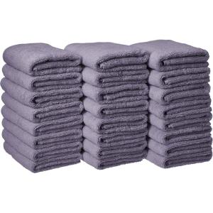 imageAmazon Basics Soft and Thick Cotton Hand Towels 16quot x 26quot Gray 12PackLavender