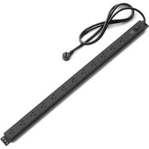 imageAmazon Basics Surge Protector Power Strip 12 Outlet Heavy Duty Metal 600 Joules 6ft Extension Cord Mountable Rectangle Black12 Outlet