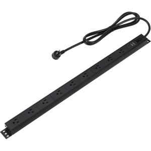 imageAmazon Basics Surge Protector Power Strip 12 Outlet Heavy Duty Metal 600 Joules 6ft Extension Cord Mountable Rectangle Black9 Outlet