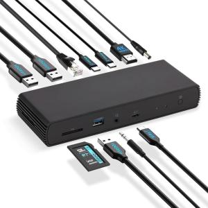 imageAmazon Basics Thunderbolt4USB4 Docking Station 3X Downstream TBT4 Dual Display 1xUSB A 31 Black 476 x 284 x 086 inches786 x 295 x 123 inches