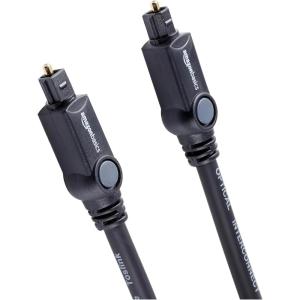 imageAmazon Basics Toslink Digital Optical Audio Cable MultiChannel for Audio System Sound Bar Home Theatre GoldPlated Connectors 6 Foot Black33 Feet