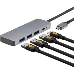 imageAmazon Basics USB 3231 Gen 2 Hub Dock 10Gbps USBC to 1xUSBC  3xUSBA Works with WindowsMac Silver Black