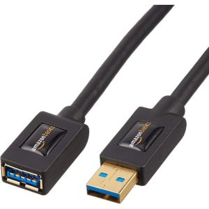 imageAmazon Basics USBA 30 Extension Cable 48Gbps HighSpeed Male to Female GoldPlated Connectors 3 Meters Black33 Feet