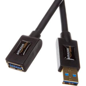 imageAmazon Basics USBA 30 Extension Cable 48Gbps HighSpeed Male to Female GoldPlated Connectors 3 Meters Black98 Feet