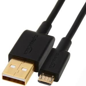 imageAmazon Basics USBA to Micro USB Charging Cable 480Mbps Transfer Speed with GoldPlated Plugs USB 20 10 Foot Black6 Feet