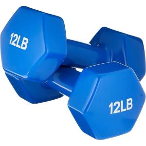 imageAmazon Basics Vinyl Coated Dumbbell Hand Weights12 Pounds  Pair
