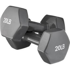 imageAmazon Basics Vinyl Coated Dumbbell Hand Weights20 Pounds  Pair