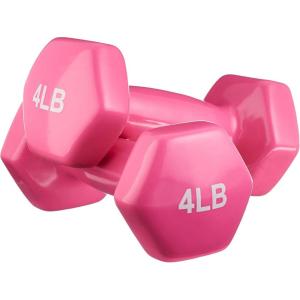 imageAmazon Basics Vinyl Coated Dumbbell Hand Weights4 Pounds  Pair