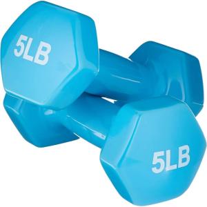 imageAmazon Basics Vinyl Coated Dumbbell Hand Weights5 Pounds  Pair