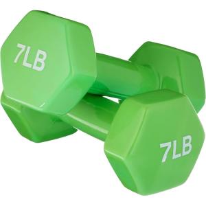 imageAmazon Basics Vinyl Coated Dumbbell Hand Weights7 Pounds  Pair