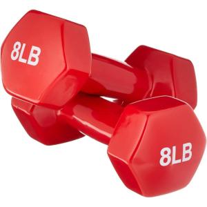 imageAmazon Basics Vinyl Coated Dumbbell Hand Weights8 Pounds  Pair