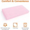 imageAmazon Basics 100 Cotton Jersey Knit Fitted Crib Sheet for Boys and Girls fits Standard Crib and Toddler Mattress Breathable Super Soft 28 x 52 Inches PinkPink
