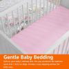 imageAmazon Basics 100 Cotton Jersey Knit Fitted Crib Sheet for Boys and Girls fits Standard Crib and Toddler Mattress Breathable Super Soft 28 x 52 Inches PinkPink