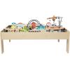 imageAmazon Basics 120 Piece Wooden Train Set with Table Sturdy Tracks and Storage Bin MultiActivity Kids Gift for Age 3Y 4862 x 1807 x 701 in