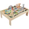 imageAmazon Basics 120 Piece Wooden Train Set with Table Sturdy Tracks and Storage Bin MultiActivity Kids Gift for Age 3Y 4862 x 1807 x 701 in