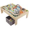 imageAmazon Basics 120 Piece Wooden Train Set with Table Sturdy Tracks and Storage Bin MultiActivity Kids Gift for Age 3Y 4862 x 1807 x 701 in