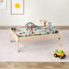 imageAmazon Basics 120 Piece Wooden Train Set with Table Sturdy Tracks and Storage Bin MultiActivity Kids Gift for Age 3Y 4862 x 1807 x 701 in