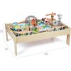 imageAmazon Basics 120 Piece Wooden Train Set with Table Sturdy Tracks and Storage Bin MultiActivity Kids Gift for Age 3Y 4862 x 1807 x 701 in