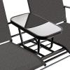 imageAmazon Basics 2Person Outdoor Patio Textilene Glider Chair with Tempered Glass Table 303quotD x 565quotW x 362quotH BlackBlack