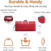 imageAmazon Basics 32quot Extra Large Foldable Duffle Bag for Travel ampamp Storage with ExteriorInterior Zippered Pockets LightweightDurable Nylon Material 50LBS Capacity 9254 Cubic Inch 150L RedRed