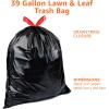 imageAmazon Basics 39 Gallon Lawn ampamp Leaf Heavy Duty Drawstring Trash Bags 20 Post Consumer Recycled 40 Count1 Count Pack of 40