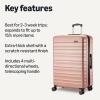 imageAmazon Basics 3Piece Set 21quot 26quot 30quot Hardshell Suitcases With Wheels Expandable For Up to 25 More Space With ScratchResistant Surface Four Multidirectional Wheels Light BlueRose Gold