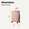 imageAmazon Basics 3Piece Set 21quot 26quot 30quot Hardshell Suitcases With Wheels Expandable For Up to 25 More Space With ScratchResistant Surface Four Multidirectional Wheels Light BlueRose Gold