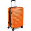 imageAmazon Basics 3Piece Set 21quot 26quot 30quot Hardshell Suitcases With Wheels Expandable For Up to 25 More Space With ScratchResistant Surface Four Multidirectional Wheels Light BlueOrange