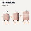 imageAmazon Basics 3Piece Set 21quot 26quot 30quot Hardshell Suitcases With Wheels Expandable For Up to 25 More Space With ScratchResistant Surface Four Multidirectional Wheels Light BlueRose Gold
