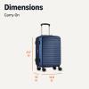 imageAmazon Basics 3Piece Set 21quot 26quot 30quot Hardshell Suitcases With Wheels Expandable For Up to 25 More Space With ScratchResistant Surface Four Multidirectional Wheels Light BlueNavy Blue