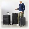 imageAmazon Basics 3Piece Set 21quot 26quot 30quot Hardshell Suitcases With Wheels Expandable For Up to 25 More Space With ScratchResistant Surface Four Multidirectional Wheels Light BlueBlack