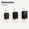 imageAmazon Basics 3Piece Set 21quot 26quot 30quot Hardshell Suitcases With Wheels Expandable For Up to 25 More Space With ScratchResistant Surface Four Multidirectional Wheels Light BlueBlack