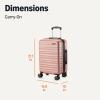 imageAmazon Basics 3Piece Set 21quot 26quot 30quot Hardshell Suitcases With Wheels Expandable For Up to 25 More Space With ScratchResistant Surface Four Multidirectional Wheels Light BlueRose Gold