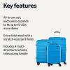 imageAmazon Basics 3Piece Set 21quot 26quot 30quot Hardshell Suitcases With Wheels Expandable For Up to 25 More Space With ScratchResistant Surface Four Multidirectional Wheels Light BlueLight Blue
