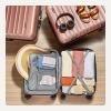 imageAmazon Basics 3Piece Set 21quot 26quot 30quot Hardshell Suitcases With Wheels Expandable For Up to 25 More Space With ScratchResistant Surface Four Multidirectional Wheels Light BlueRose Gold