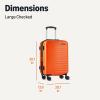 imageAmazon Basics 3Piece Set 21quot 26quot 30quot Hardshell Suitcases With Wheels Expandable For Up to 25 More Space With ScratchResistant Surface Four Multidirectional Wheels Light BlueOrange