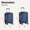 imageAmazon Basics 3Piece Set 21quot 26quot 30quot Hardshell Suitcases With Wheels Expandable For Up to 25 More Space With ScratchResistant Surface Four Multidirectional Wheels Light BlueNavy Blue