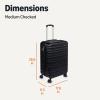 imageAmazon Basics 3Piece Set 21quot 26quot 30quot Hardshell Suitcases With Wheels Expandable For Up to 25 More Space With ScratchResistant Surface Four Multidirectional Wheels Light BlueBlack