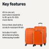imageAmazon Basics 3Piece Set 21quot 26quot 30quot Hardshell Suitcases With Wheels Expandable For Up to 25 More Space With ScratchResistant Surface Four Multidirectional Wheels Light BlueOrange