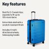 imageAmazon Basics 3Piece Set 21quot 26quot 30quot Hardshell Suitcases With Wheels Expandable For Up to 25 More Space With ScratchResistant Surface Four Multidirectional Wheels Light BlueLight Blue