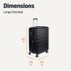 imageAmazon Basics 3Piece Set 21quot 26quot 30quot Hardshell Suitcases With Wheels Expandable For Up to 25 More Space With ScratchResistant Surface Four Multidirectional Wheels Light BlueBlack