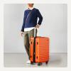 imageAmazon Basics 3Piece Set 21quot 26quot 30quot Hardshell Suitcases With Wheels Expandable For Up to 25 More Space With ScratchResistant Surface Four Multidirectional Wheels Light BlueOrange