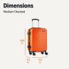 imageAmazon Basics 3Piece Set 21quot 26quot 30quot Hardshell Suitcases With Wheels Expandable For Up to 25 More Space With ScratchResistant Surface Four Multidirectional Wheels Light BlueOrange