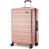 imageAmazon Basics 3Piece Set 21quot 26quot 30quot Hardshell Suitcases With Wheels Expandable For Up to 25 More Space With ScratchResistant Surface Four Multidirectional Wheels Light BlueRose Gold
