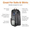 imageAmazon Basics 43quot Premium Garment Bag for Travel Suit Bag with Shoulder Strap for Suits and Dresses 1680D Polyester Fabric ExteriorInterior Pockets Leatherreinforced Corners Trifold BlackBlack