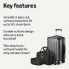 imageAmazon Basics 4Piece Luggage Set Including Two Hardside Suitcases With Multidirectional Spinner Wheels 22quot CarryOn and 28quot Checked 15quot Tote Bag and 10quot Compact Travel Bag Rose GoldBlack