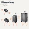 imageAmazon Basics 4Piece Luggage Set Including Two Hardside Suitcases With Multidirectional Spinner Wheels 22quot CarryOn and 28quot Checked 15quot Tote Bag and 10quot Compact Travel Bag Rose GoldBlack