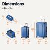 imageAmazon Basics 4Piece Luggage Set Including Two Hardside Suitcases With Multidirectional Spinner Wheels 22quot CarryOn and 28quot Checked 15quot Tote Bag and 10quot Compact Travel Bag Rose GoldNavy Blue