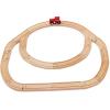 imageAmazon Basics 65piece Wooden Train Railway Construction Set with Track  Compatible and Train Railroad Wooden Toys for Kids Gift for Age 3Y